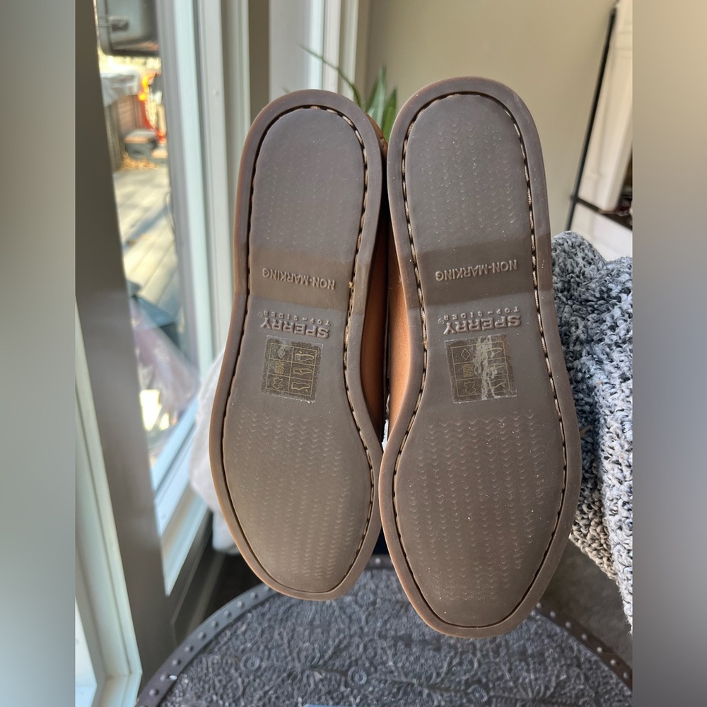 Sperry Tan Leather Boat Shoe Flats - Picture 10 of 10